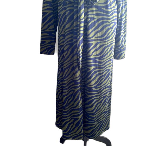 NWT Eloquii Elements Midi Shirtdress Green Blue Zebra Stripe Plus Size 18 - Picture 5 of 9